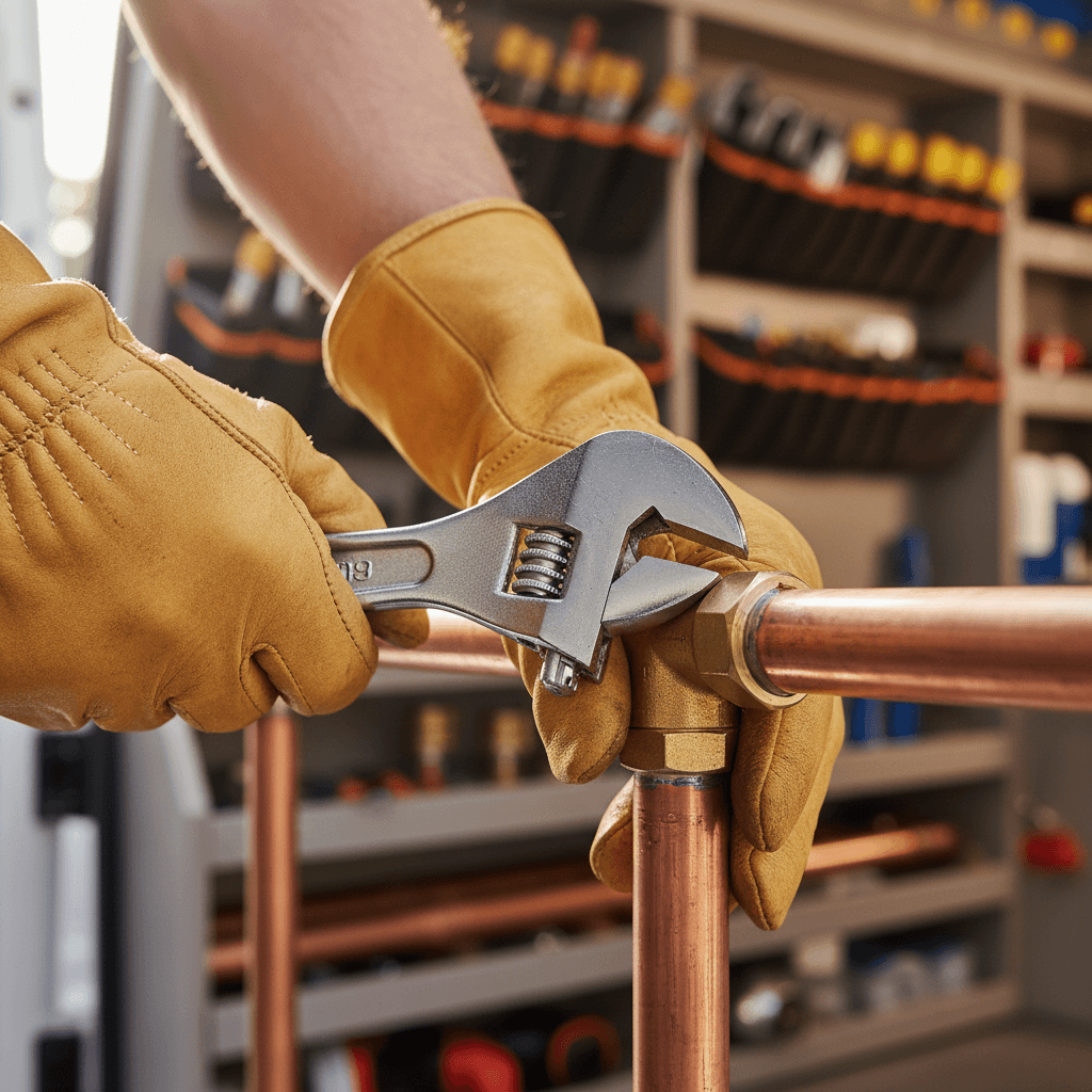 Serrurier professionnel travaillant sur une installation de serrure